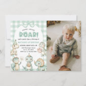 Invitation Stomp Chomp Roar Dinosaur 1er anniversaire Photo (Devant)