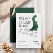 Invitation Stomp Chomp Roar Dinosaur 3e anniversaire de fête