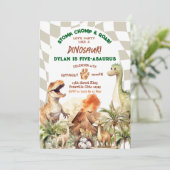 Invitation Stomp Chomp Roar Dinosaur fête d'anniversaire de l (Debout devant)