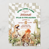 Invitation Stomp Chomp Roar Dinosaur fête d'anniversaire de l (Devant / Derrière)