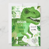 Invitation STOMP CHOMP Son Dinosaure Anniversaire (Devant)