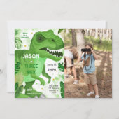 Invitation STOMP CHOMP Son Dinosaure Anniversaire Photo (Devant)