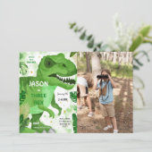 Invitation STOMP CHOMP Son Dinosaure Anniversaire Photo (Debout devant)