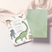 Invitation Stompe, Chompe et Rouler ! Anniversaire des dinosa