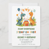 Invitation Stompe sur Dinosaur Anniversaire (Devant)