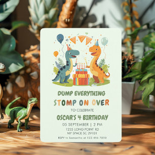 Invitation Stompe sur Dinosaur Anniversaire