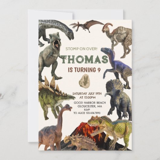 Invitation Stompe sur l'invitation de fête d'anniversaire de (Devant)