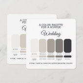 Invitation Stone Taupe Charcoal Winter Wedding Palette Card (Devant / Derrière)