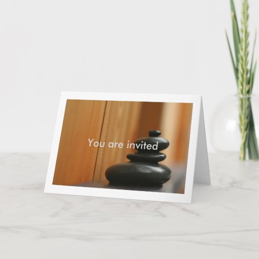 Invitation Stones de méditation de Cairn et bois (Devant)