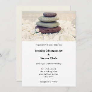 Invitation Stones empilées méditatif Mariage Cairn