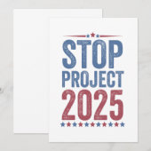 Invitation Stop Project 2025 Trump Harris American Patroitic (Devant / Derrière)