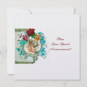 Invitation STORK BABY SHOWER 2 blanche glace métallique (Dos)