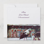 Invitation STORK BABY SHOWER Nouveau bébé Arrivée White Pearl (Dos)