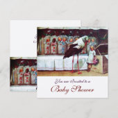 Invitation STORK BABY SHOWER Nouveau Champagne d'arrivée pour (Devant / Derrière)