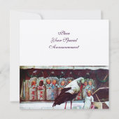 Invitation STORK BABY SHOWER Nouveau Champagne d'arrivée pour (Dos)