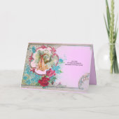 INVITATION STORK BÉBÉ FILLE DOUCHE ROSE ROSE ROSE ROSE, FLEUR (Dos)