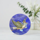 Invitation STORK BÉBÉ GARÇON DOUCHE Champagne Metallic (Debout devant)