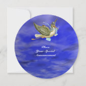 Invitation STORK BÉBÉ GARÇON DOUCHE Champagne Metallic (Dos)