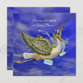 Invitation STORK BÉBÉ GARÇON DOUCHE Ice Métallique (Devant / Derrière)