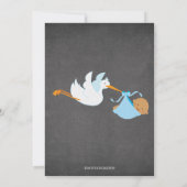 Invitation Stork Chalkboard African American Boy Baby shower (Dos)