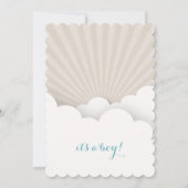 Invitation Stork In The Nuds Baby shower - Blue (Dos)