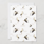 Invitation Stork Nouveau-né bébé garçon fille Baby shower (Dos)