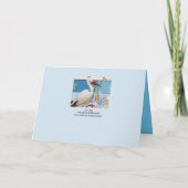 INVITATION STORK, SHAMROCK GARÇON BABY SHOWER DE NAISSANCE ST (Dos)