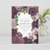 Invitation Storm Plum, Graphite Rose & Antique Blush Wedding (Debout devant)