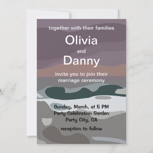 Invitation Storm Sky Cloud Sea Waves Nature Mariage (Devant)