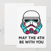 Invitation Stormtrooper Néon Que la Force soit avec Vous Affi (Devant / Derrière)