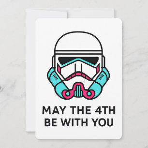 Invitation Stormtrooper Néon Que la Force soit avec Vous Affi