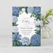 Invitation Stormy Blue, Steel Mist & Winter Pearl Wedding (Debout devant)