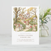 Invitation Storybook Animaux Aquarelle 1er Anniversaire (Debout devant)