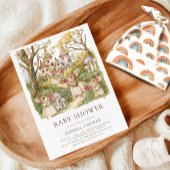 Invitation Storybook Animaux Baby shower aquarelle