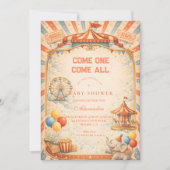 Invitation Storybook Circus Baby Shower (Devant)