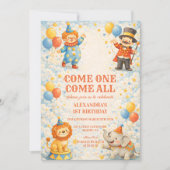 Invitation Storybook Circus Friends Birthday (Devant)