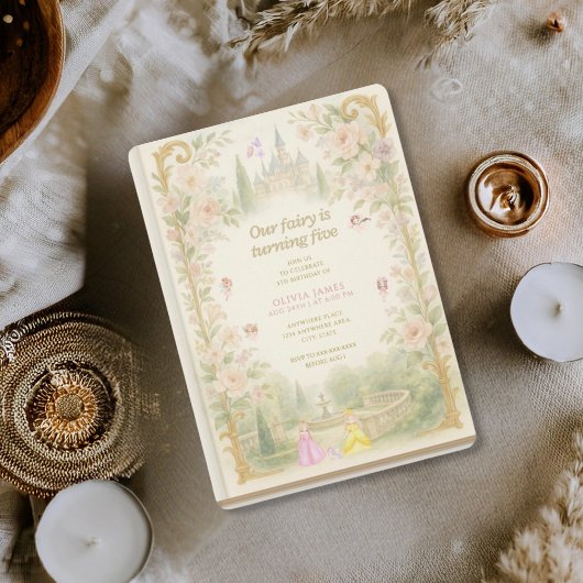 Invitation Storybook, fairy first, fairytale 5th birthday