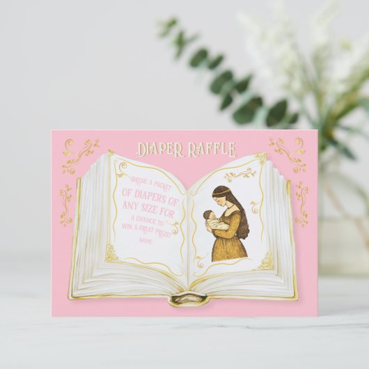 Invitation Storybook Fairytale New Chapter Diaper Raffle (Debout devant)