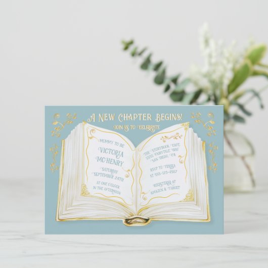 Invitation Storybook Fairytale Nouveau Chapitre Bébé Garçon D (Debout devant)