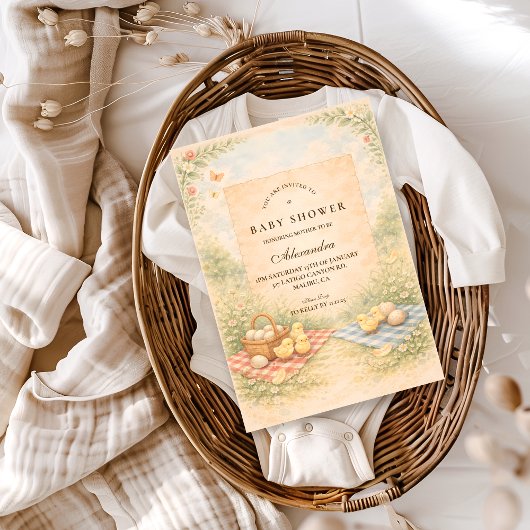 Invitation Storybook Farm Animal Baby Shower