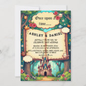 Invitation Storybook Forest Woodland Castle Fairytale Wedding (Devant)