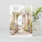 Invitation Storybook Garden Villa Mariage (Debout devant)