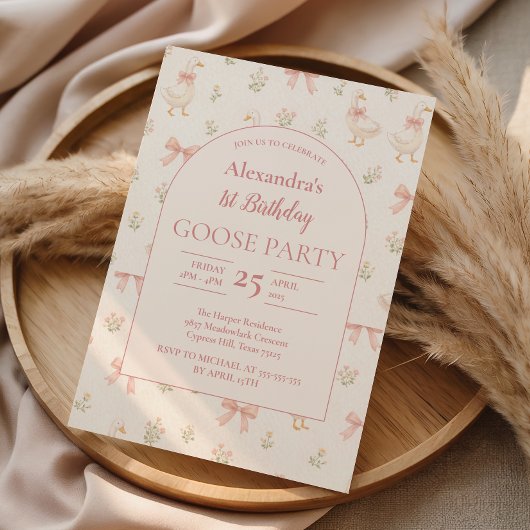 Invitation Storybook Goose 1st Birthday