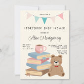 Invitation Storybook Library Themed Baby Shower  (Devant)