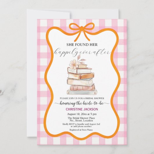 Invitation Storybook 'New Chapter' QR Code Bridal Shower (Devant)