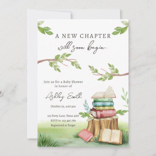 Invitation Storybook Nouveau chapitre va bientôt commencer Ba (Devant)