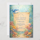 Invitation Storybook Ocean Friends Baby Shower (Devant)