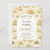 Invitation Storybook Safari Wild One First Birthday (Devant)
