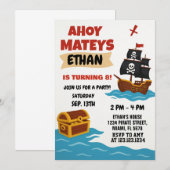 Invitation Storybook Treasure Map Thème pour les enfants (Devant / Derrière)