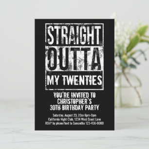 Invitation Straight Outta Custom 30th Birthday Party